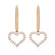 18ct Rose Gold Heart Earrings 44 Diamonds
