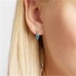 14ct White Gold Stud Earrings Blue Topaz 6 Diamonds