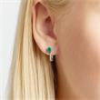 14ct White Gold Earrings 16 Diamond Emerald