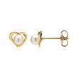 14ct gold earrings heart with freshwater pearls