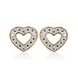 Heart earrings 14ct yellow gold with diamonds