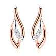 Bicolor earrings 14ct rose gold diamonds