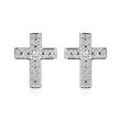 Pendientes cruz 14 quilates oro blanco diamantes