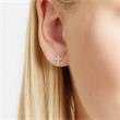 Cross Stud Earrings 14ct White Gold Diamonds