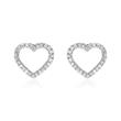 Ladies earstuds hearts in 14 k rose gold with diamonds