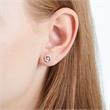 Diamond ear studs circles in 14ct gold bicolor