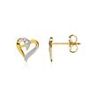 14 quilates pendientes de oro corazones con diamantes