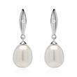 Pearl Earrings In 14ct White Gold With Diamonds