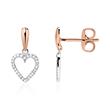 Heart earrings in 14ct white gold with diamonds