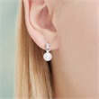 Pendientes de perlas en oro blanco de 14 quilates con diamantes