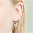 Floral heart earring 14ct gold