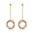 Stud earrings circles of 585 gold tricolor