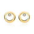 Circle earring in 14K gold with diamonds