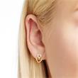 Heart-ear studs in 14K gold with diamonds