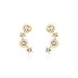 585 gold stud earrings with white topazes