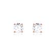 Ladies ear studs in 14ct rose gold with diamonds