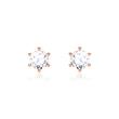 Ladies earrings in 14ct rose gold with diamonds