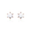 14ct rose gold stud earrings for ladies with diamonds