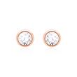 Pendientes de mujer con diamantes en oro rosa 14 quilates