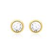 Ladies earstuds in 14ct gold with diamonds
