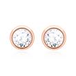 Studs for ladies in 14ct rose gold with diamonds