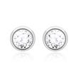 Ladies stud earrings in 14ct white gold with diamonds