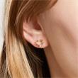 Heart stud earrings for ladies in 14K gold with diamonds