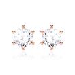 Ladies diamond stud earrings in 14ct rose gold