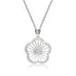 Necklace pendant flower shaped diamonds 0,107 hoops