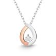 14 karaat witgouden ketting druppel Diamant