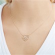 Floral heart chain 14ct gold