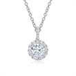 18ct white gold halo pendant with diamonds