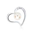 Heart pendant white gold with 2 diamonds 0,016ct