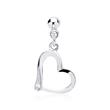 Witgouden hart ketting 2 Diamanten 0.018 ct.