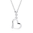 Necklace white gold heart 2 diamonds 0,018ct