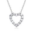 14ct white gold necklace heart 14 diamonds