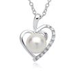 Necklace heart 14ct white gold 9 diamonds