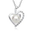 Heart pendant 14ct white gold 9 diamonds