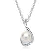 Necklace 14ct white gold 4 diamonds 0,03ct