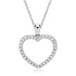 14ct white gold necklace heart 32 diamonds