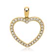 14ct yellow gold necklace heart 32 diamonds