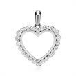 Colgante oro blanco corazón con 24 diamantes 0,17 ct.