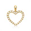 Brilladia necklace in 14ct yellow gold heart and 24 diamonds 0.25ct