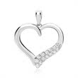White gold pendant heart-shaped 14 diamonds