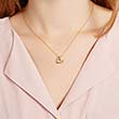 14ct yellow gold necklace heart 2 diamonds