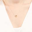 14ct yellow gold necklace heart 2 diamonds
