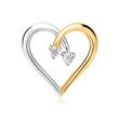 14hoops yellow gold pendant heart 2 diamonds