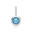 14ct pendant topaz 5 diamonds 0,0425 hoops.