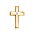 14hoops yellow gold pendant cross diamond 0,02ct