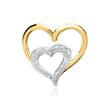 14ct yellow gold necklace hearts 6 diamonds